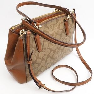 COACH Christie Carry All Coach logo Caramel